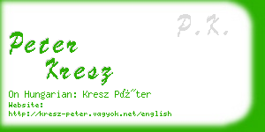 peter kresz business card